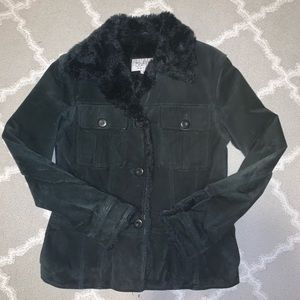 WILSONS LEATHER GENUINE SUEDE BLACK COAT